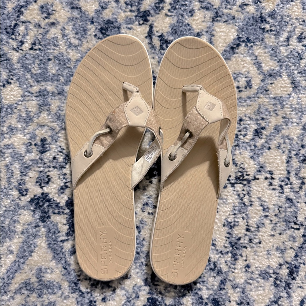 Sperry Seafish Sandals- Tan Plaid- Women Size 10